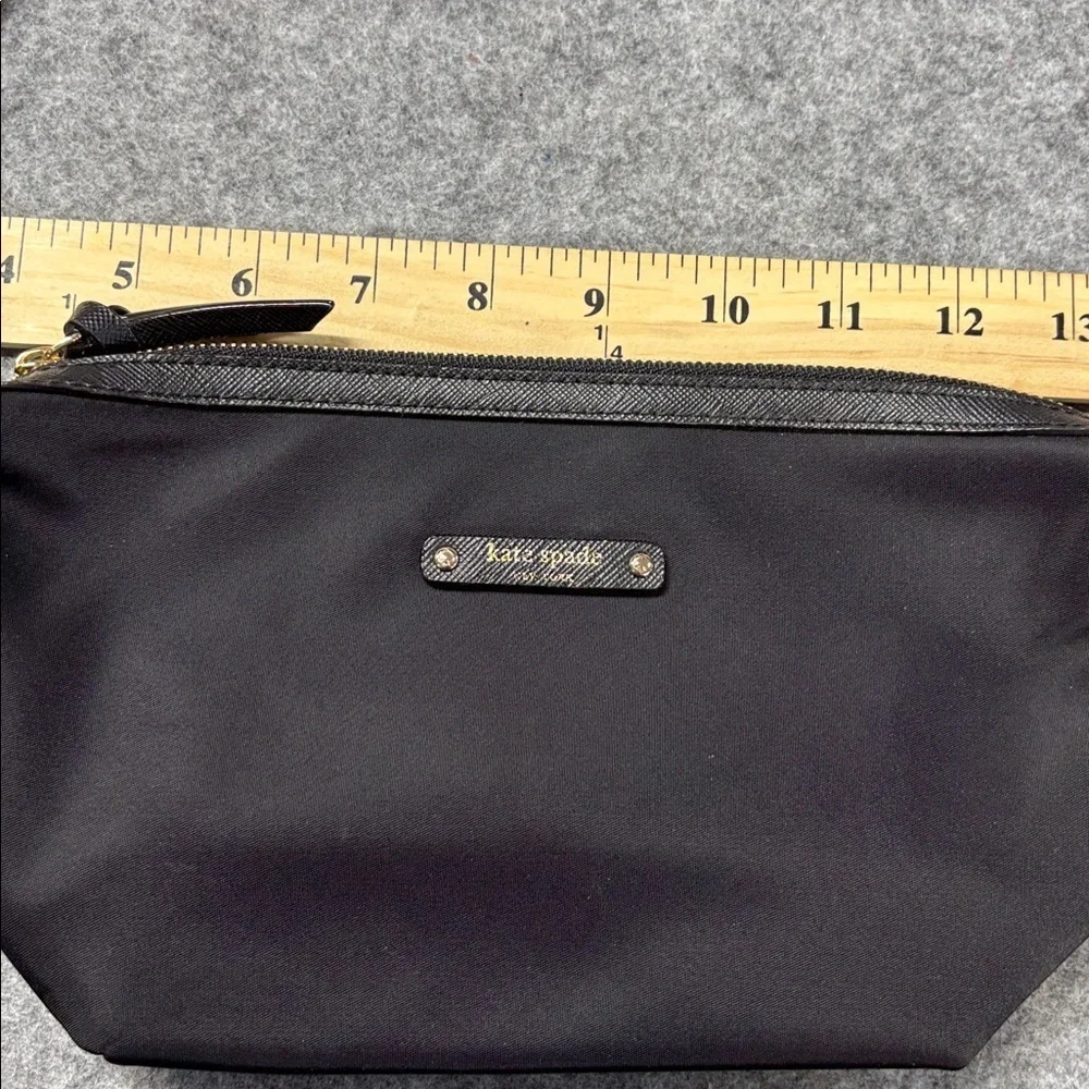 Kate Spade Black Zippered leather trimmed Pouch purse bag